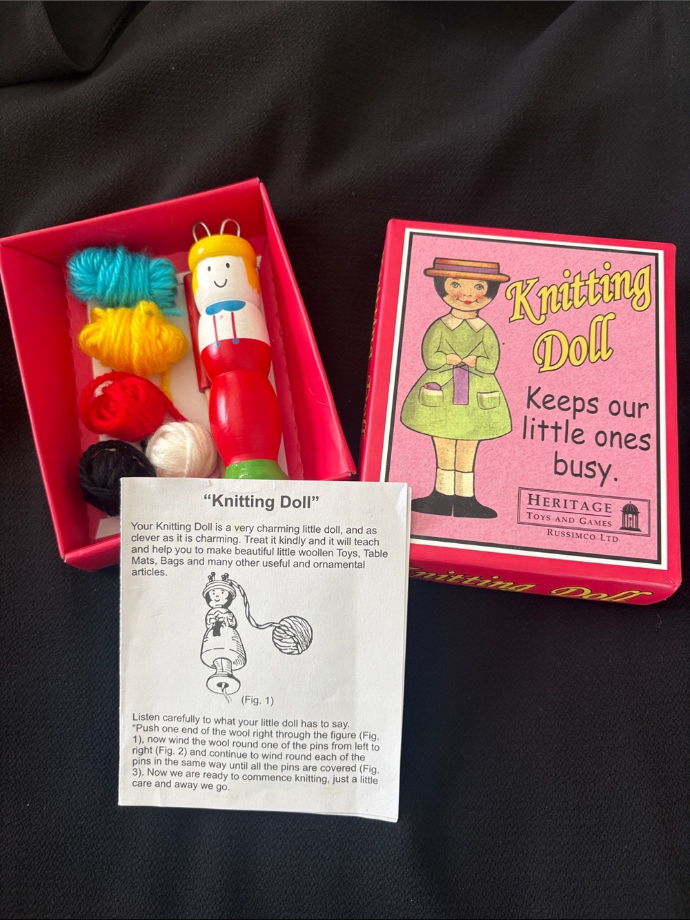 Heritage Knitting Doll Toy - Pink and Green